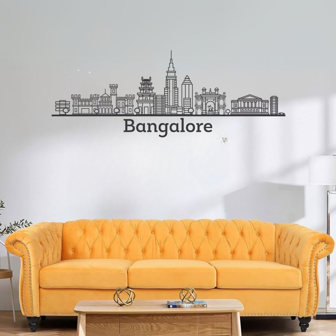 Bangalore, India - Skyline Acrylic Wall Art - Home Decal - Indian National Day