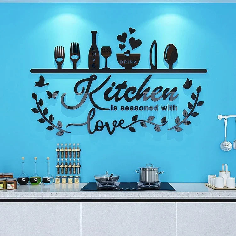 Kitchen is Seasoned with Love Acrylic Wall Décor