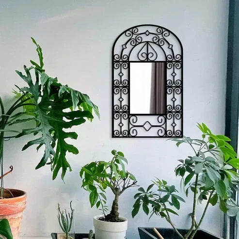 Black Acrylic Wall Mirror with Ornate Frame | Emaazz