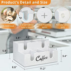 Coffee Station Organizer – 6 Compartment Acrylic Lid & Cup Holder, Condiment Storage Dispenser for Countertops