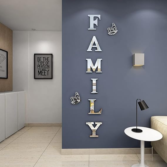 Family Sign Acrylic Mirror - Modern Home Decoration