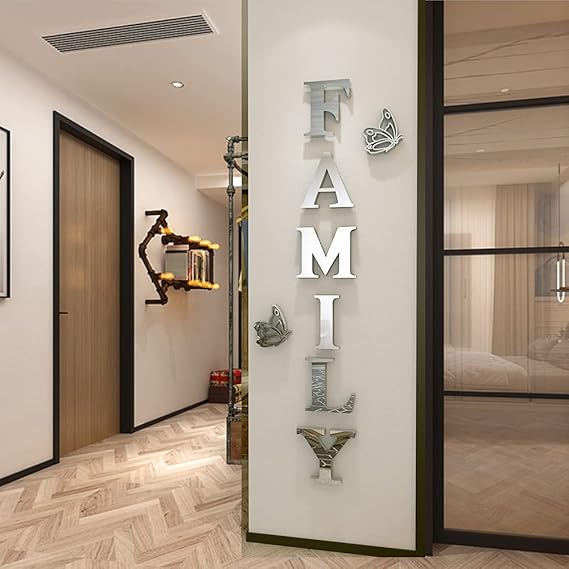 Family Sign Acrylic Mirror - Modern Home Decoration