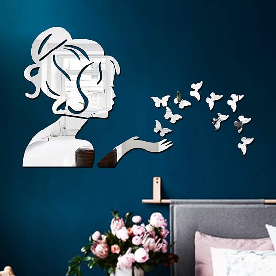 Angel With Butterflies Acrylic Mirror - Modern Home Decoration