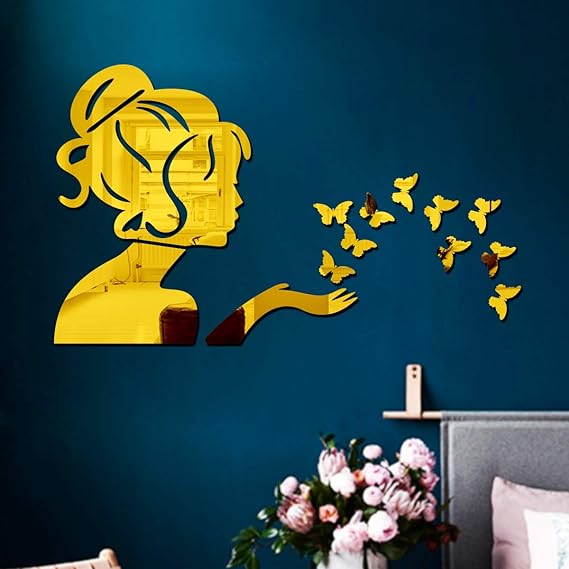 Angel With Butterflies Acrylic Mirror - Modern Home Decoration