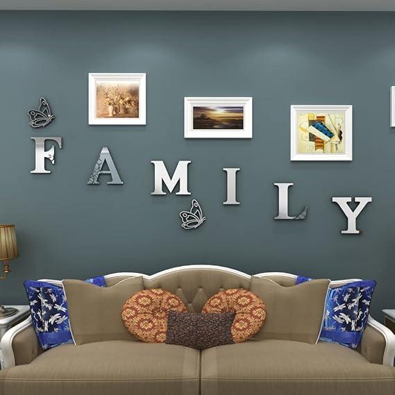 Family Sign Acrylic Mirror - Modern Home Decoration