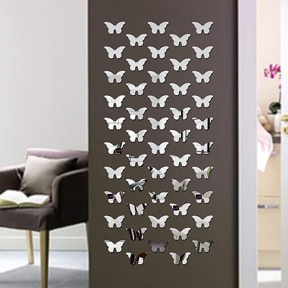Butterflies Decorative Acrylic Mirror - Modern Home Decoration [40 pieces]