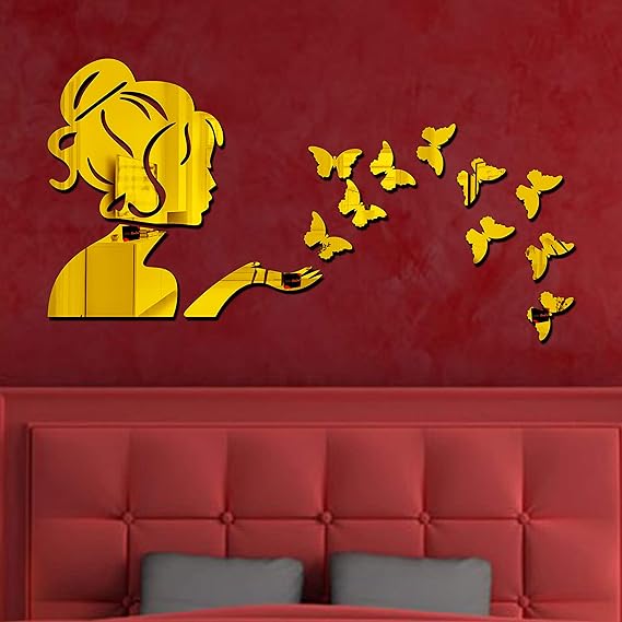 Angel With Butterflies Acrylic Mirror - Modern Home Decoration