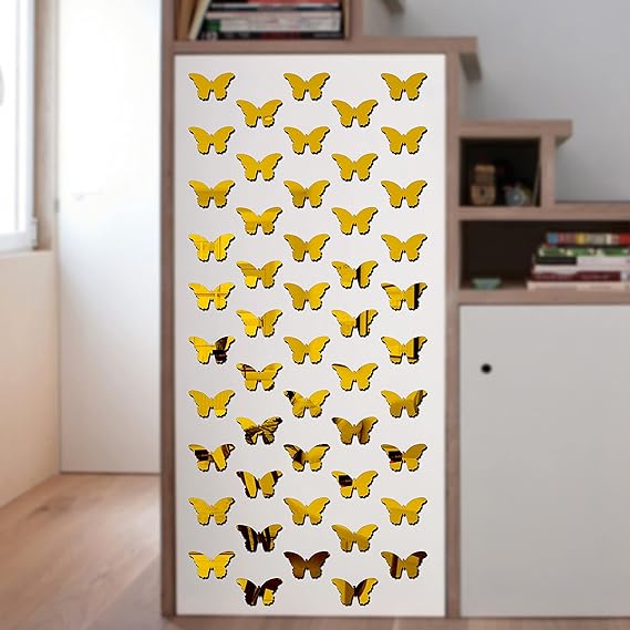 Butterflies Decorative Acrylic Mirror - Modern Home Decoration [40 pieces]