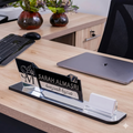 Custom Mirror-Finish Executive Desk Name Plate and Card Holder