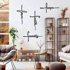 Love, Faith, Family, Hope in Cross Style - Chirsmas Wall Decor