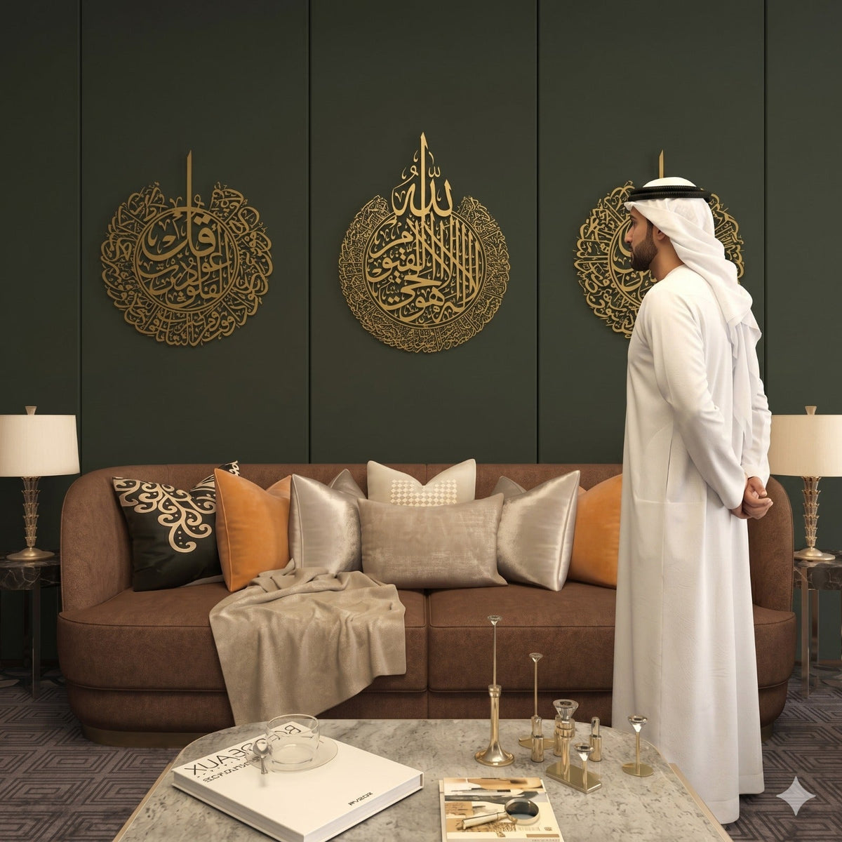 Set of 3 Ayatul Kursi, Surah Al-Falaq and Surah An-Nâs Islamic Wall Art
