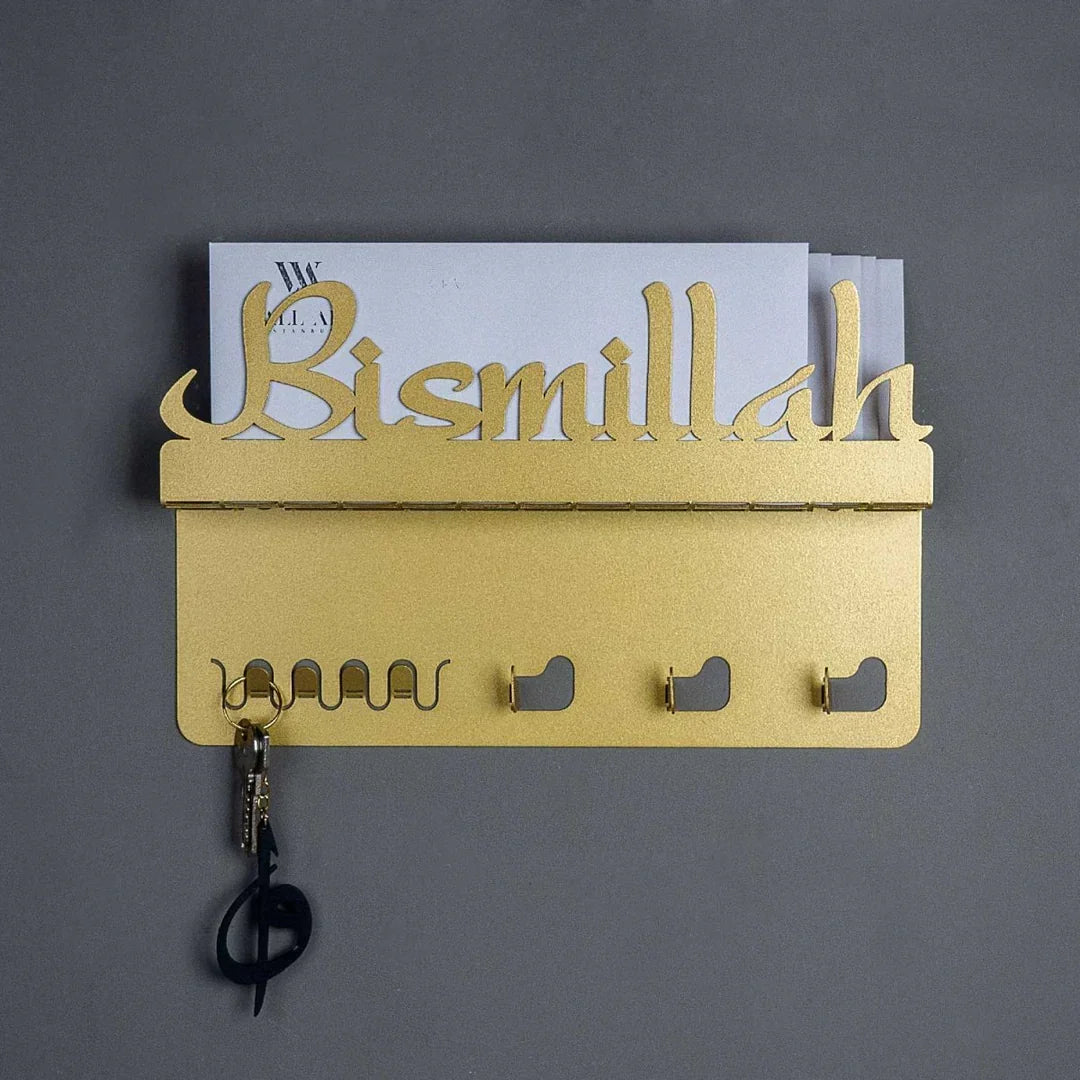 Bismillah Acrylic Wall Key Holder