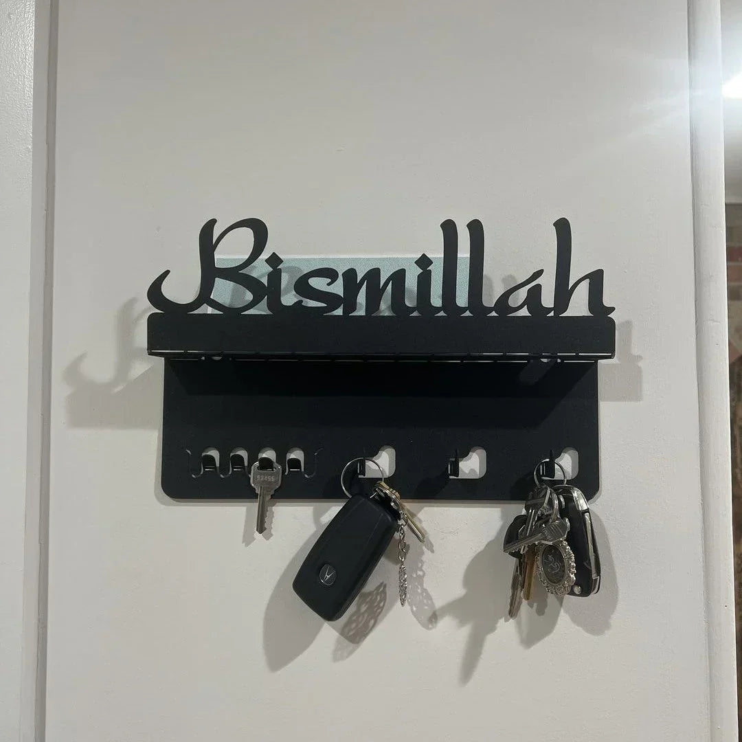 Bismillah Acrylic Wall Key Holder
