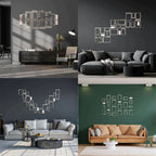 Acrylic Rectangle Ring Mirror Wall Stickers