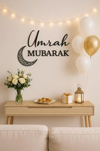 Umrah Mubarak Wall Art | 3D Printed Islamic Home Decor | Umrah Gift | Crescent Moon Muslim Sign for Hajj or Ramadan