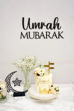 Umrah Mubarak Wall Art | 3D Printed Islamic Home Decor | Umrah Gift | Crescent Moon Muslim Sign for Hajj or Ramadan