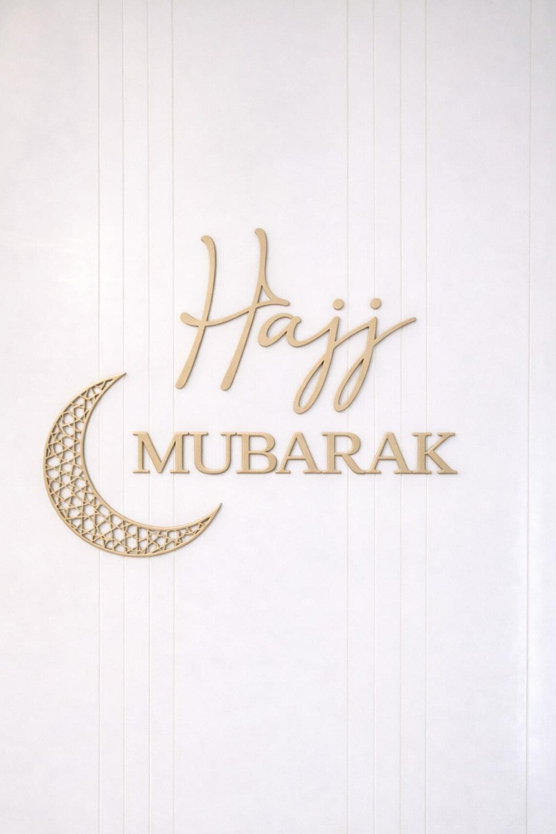 3D Printed Hajj Mubarak Wall Art | Customizable Islamic Decoration | Crescent Moon Home Decor & Gift