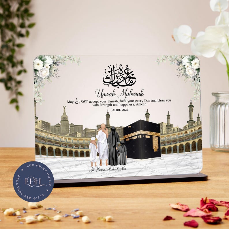 Umrah Mubarak gifts, Personalised, Islamic, Hajj Mubarak, Umrah Mubarak acrylic plaque, Kaaba gift, Ramadan, Eid Mubarak, Family, Mum, Dad