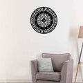 First Kalima Islamic Wall Clock - Circular Kufic Calligraphy, Metal Islamic Wall Art