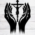 Jesus Chirst & Praying Hands - - Christmas & Baptism - For Church or Home Decal
